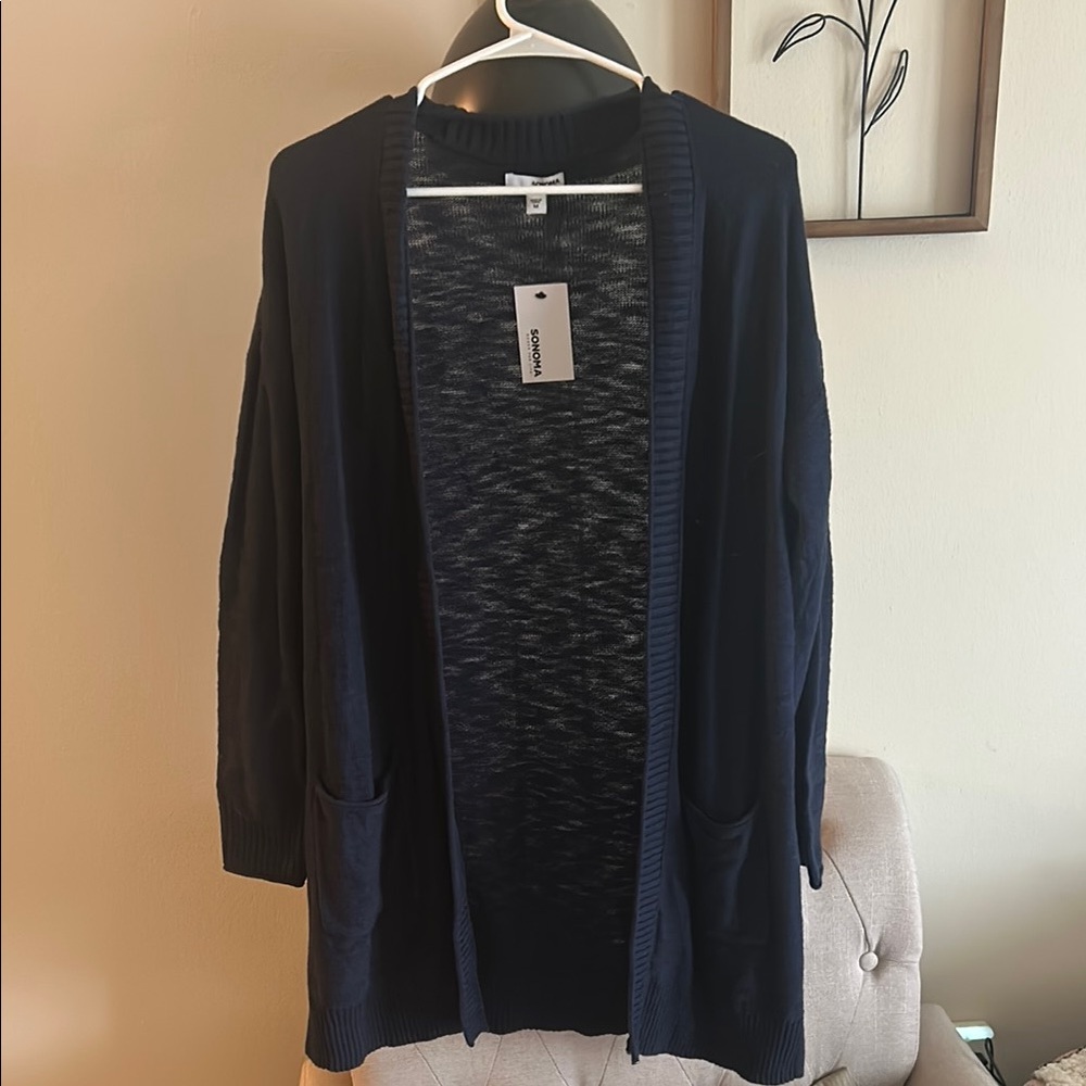 Sonoma Blue Open-Front Cardigan Sweater
